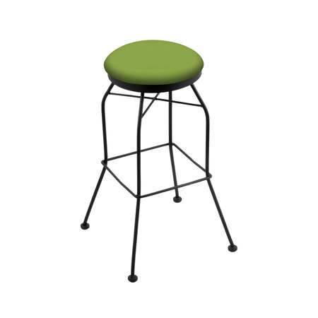 HOLLAND BAR STOOL CO 30" Swivel Bar Stool, Black Wrinkle, Canter Kiwi Green Seat 302030BW009